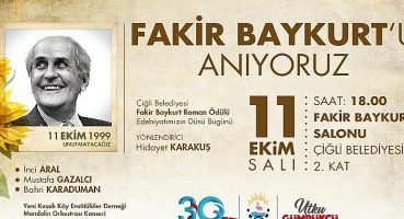 Fakir Baykurt vefatının 23. Yılında Çiğli’de Anılacak
