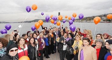 Kadın Muhtarlar Kadına Yönelik Şiddete “Dur!” Mesajlarını Gökyüzüne Bıraktı