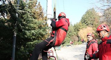 Jandarma Arama Kurtarma Timi’nden Keçiören Teleferik’te Tatbikat
