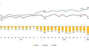Ocak ayında genel ticaret sistemine göre ihracat %10,3, ithalat %20,7 arttı