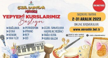 Nevşehir'de güzel sanatlar merkezi 2024 yılı 1 dönem kusları için kayıtlar başladı