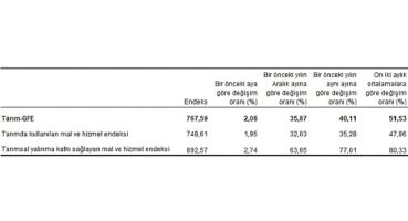Tarımsal girdi fiyat endeksi (Tarım-GFE) yıllık yüzde 40,11, aylık yüzde 2,06 arttı